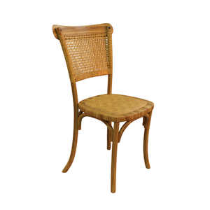 Set of 2 Cherry Cane Back Dining Chairs-Dark Honey