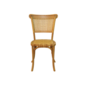 Set of 2 Cherry Cane Back Dining Chairs-Dark Honey