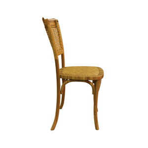 Set of 2 Cherry Cane Back Dining Chairs-Dark Honey