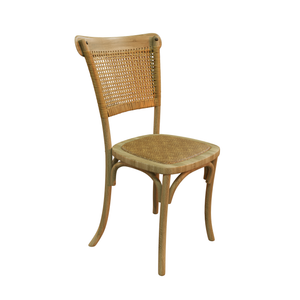 Set of 2 Cherry Cane Dining Chairs-Grey Wash