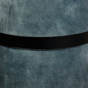 18.5"D Ottoman with Faux Leather Handle-Blue Velvet