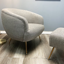 Load image into Gallery viewer, Oversized Barrel Accent Chair-Taupe Chevron Pattern