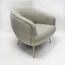 Load image into Gallery viewer, Oversized Barrel Accent Chair-Light Oat Chevron Pattern