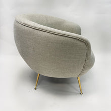 Load image into Gallery viewer, Oversized Barrel Accent Chair-Light Oat Chevron Pattern