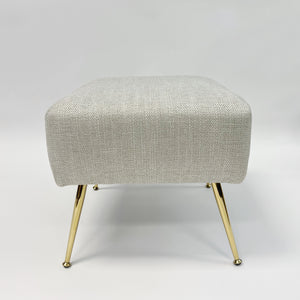18.5"H Ottoman-Light Oat Chevron Pattern