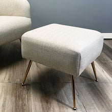 Load image into Gallery viewer, 18.5&quot;H Ottoman-Light Oat Chevron Pattern