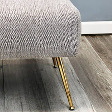 Load image into Gallery viewer, 60&quot;L Upholstered Bench-Taupe Chevron Pattern