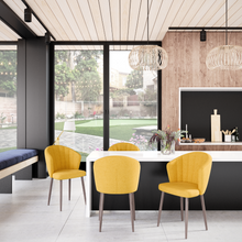 Load image into Gallery viewer, Set of 2 Kingston Dining Chairs-Mustard Textured Fabric