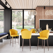 Load image into Gallery viewer, Set of 2 Kingston Counter Stools-Mustard Pebble Textured