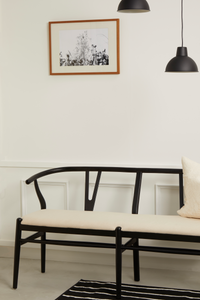 Pia Wishbone Dining Bench-Black