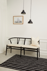 Pia Wishbone Dining Bench-Black