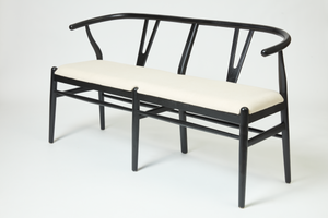 Pia Wishbone Dining Bench-Black