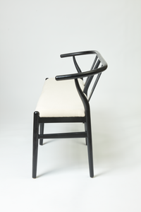 Pia Wishbone Dining Bench-Black