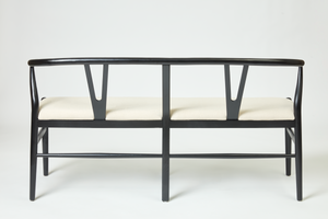 Pia Wishbone Dining Bench-Black