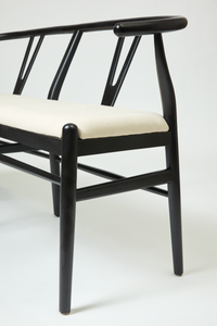 Pia Wishbone Dining Bench-Black