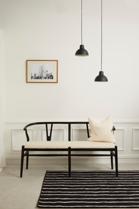 Pia Wishbone Dining Bench-Black