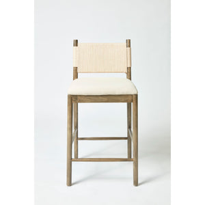 Set of 2 Rope Back Counter Stools-Grey Wash