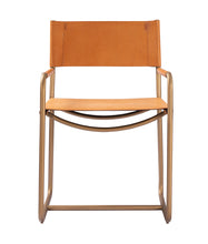 Load image into Gallery viewer, 32&quot;H STOWER LEATHER DIRECTORS CHAIR- CHESTNUT BROWN