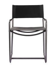 Load image into Gallery viewer, 32&quot;H STOWE LEATHER DIRECTORS CHAIR- EBONY BLACK