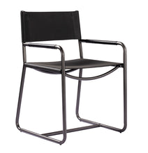 Load image into Gallery viewer, 32&quot;H STOWE LEATHER DIRECTORS CHAIR- EBONY BLACK
