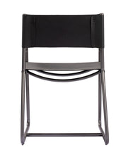 Load image into Gallery viewer, 32&quot;H STOWE LEATHER DIRECTORS CHAIR- EBONY BLACK