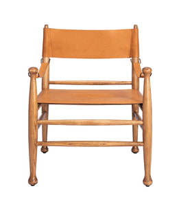 32.75"H SITKA LEATHER ACCENT CHAIR IN CAMEL