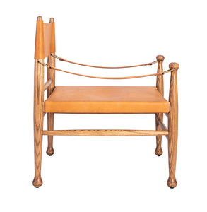 32.75"H SITKA LEATHER ACCENT CHAIR IN CAMEL