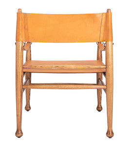 32.75"H SITKA LEATHER ACCENT CHAIR IN CAMEL